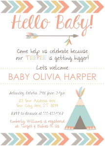 Tribal Baby Shower Invitation (TR0408TM): Tribal Baby Shower Invitation (TR0408TM)