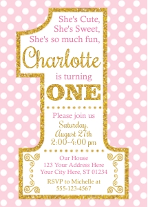 Pink and Gold Invitation (PI1008LN): Pink and Gold Invitation (PI1008LN)