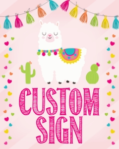 Llama Party Sign (LL1010BC) design preview
