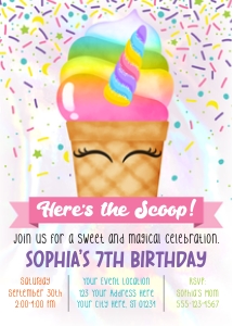 Ice Cream Invitation (IC1008UN) design preview