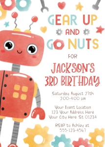 Robot Invitation (RB1008BN) design preview