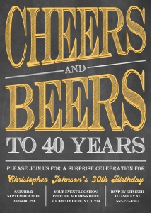 Cheers and Beers Invitation 40 (CH1008A4) design preview