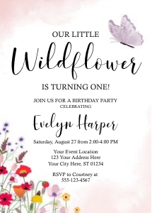 Wildflower Invitation (WF1008BW): Wildflower Invitation (WF1008BW)