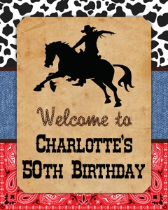 Western Party Sign (WE1010RW): Western Party Sign (WE1010RW)