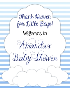 Thank Heaven for Little Boys Party Sign (TB0410BW): Thank Heaven for Little Boys Party Sign (TB0410BW)