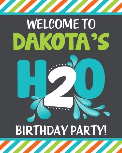 H20 Party Sign (H21010OW): H20 Party Sign (H21010OW)