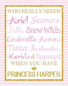 Princess Party Sign (PS1010WG): Princess Party Sign (PS1010WG)
