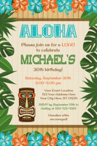 Luau 4x6 Invitation (LU1008TN): Luau Invitation (LU1008TN)