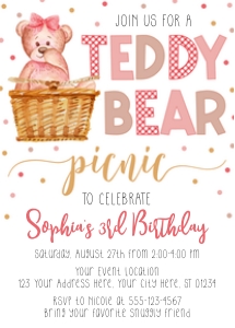 Teddy Bear Invitation (TD1008PG) design preview