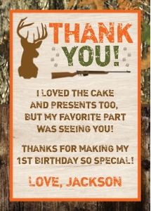 Deer Hunting Thank You Card (DE1014CN): Deer Hunting Thank You Card (DE1014CN)