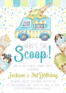 Ice Cream Invitation (IC1008TB): Ice Cream Invitation (IC1008TB)