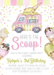 Ice Cream Invitation (IC1008TP) design preview
