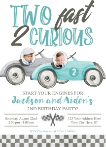 Two Fast 2 Curious Invitation (TS1008VAT) design preview