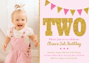 Pink and Gold Invitation (PI1008TW): Pink and Gold Invitation (PI1008TW)