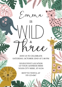 Safari Invitation (SA1008S3N) design preview