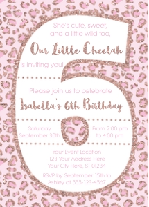 Cheetah 6 Invitation CT10086RN design preview