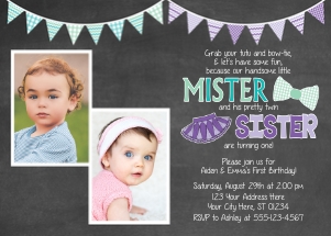 Tutu and Ties Invitation TT1008P2 design preview