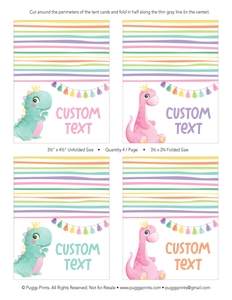 Dinosaur Place Cards DI1013GP: Dinosaur Place Cards DI1013GP