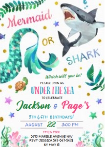 Mermaid or Shark design preview