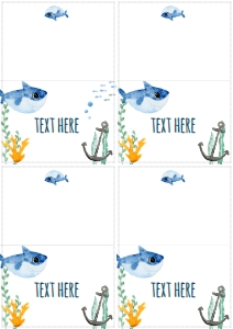 Food-card-baby-shark-boy: C02 > food card > birth/shower > baby shark