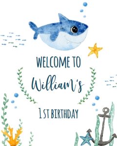 welcome-sign-baby-shark-8x10: C02 > sign welcome > birthday > baby shark