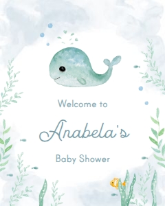 welcome-sign-baby-whale-16x20: c05 > welcome sign >baby whale
