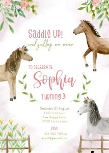 C12 > invite > birthday > horses design preview