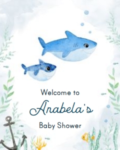 welcome-sign-mommy-shark-8x10: C17 > sign welcome > baby shower > mommy shark