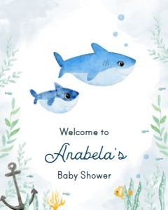 welcome-sign-mommy-shark-24x30: C17 > sign welcome > baby shower > mommy shark