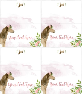food-cards-horses-35x2in: c12 > food card > brown horses pink