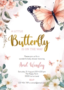 invitation-butterfly-5x7: C28 > invite > baby shower > butterfly