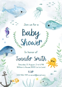 invitation- under-the-sea-baby-shower-5x7: c10 > invite > baby shower > under the sea
