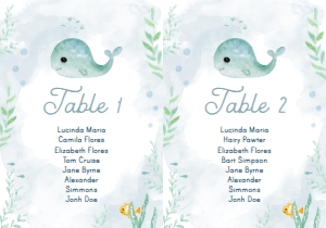Seating chart 5x7: C05 >seating chart  >birthday > baby whale