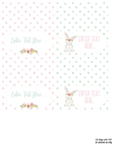 bunny pink food labels design preview