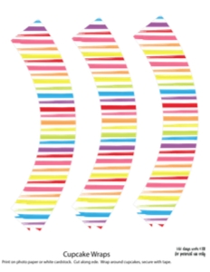 Art cupcake backgrounds and wraps: art cupcake set