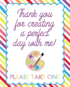 Art Favor Table Sign: Art Party Signs