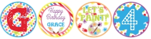 Art cupcake toppers: art cupcake set
