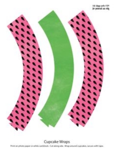 Watermelon pink cupcake design preview