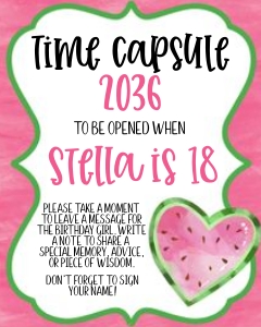 Watermelon Pink Time Capsule Sign: watermelon pink time capsule