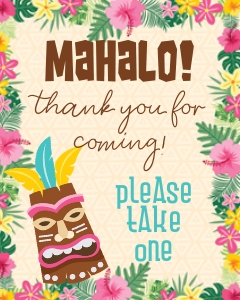 Luau Favor Table Sign: Luau Party Signs