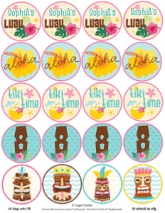 Luau cupcake toppers: Luau Cupcake Set
