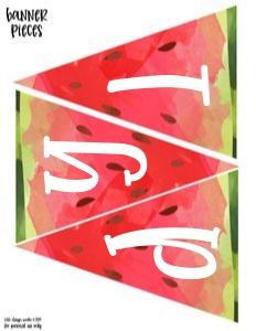 Watermelon Red  banner Name pieces: watermelon red banner