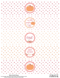 Pumpkin Pink Water Labels: Pumpkin Pink Water Labels