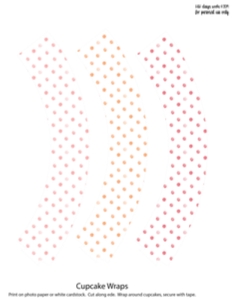 Pumpkin Pink Cupcake Wraps & Backgrounds: Pumpkin Pink Cupcake Set