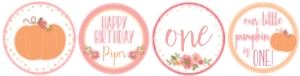 Pumpkin Pink Cupcake Toppers: Pumpkin Pink Cupcake Set