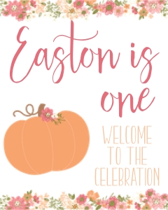 Pumpkin Pink Party Signs 1: Pumpkin Pink Party Signs
