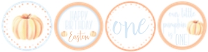 Pumpkin Blue Cupcake Toppers: Pumpkin Blue Cupcake Set