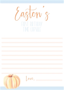 Pumpkin Blue Time Capsule Sheet: Pumpkin Blue Time Capsule