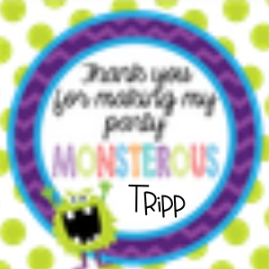Little Monster Favor Tags design preview