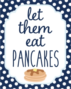 Pancakes Party Signs Vertical Blue: Pancakes Party Signs Blue